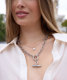 Chase Teardrop Cz Necklace, Silver