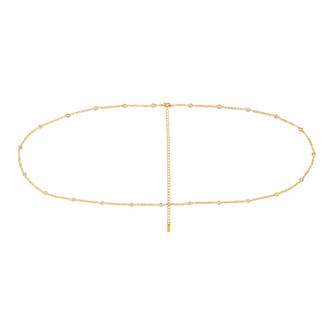 Gold Hot Bod Body Chain, Freshwater Pearl