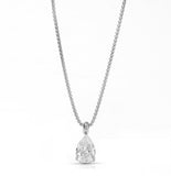 Chase Teardrop Cz Necklace, Silver