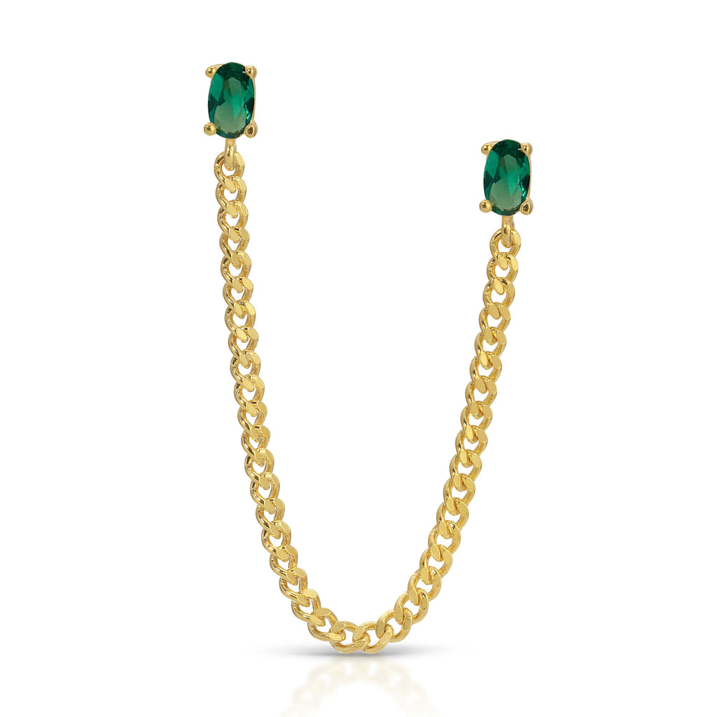 Tova Double Earring, Emerald