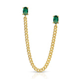 Tova Double Earring, Emerald