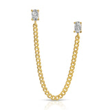 Tova Double Earring, Clear Cz