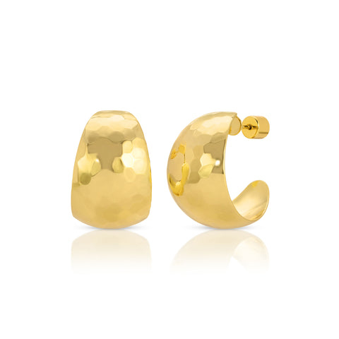 Cole Puffy Hoops, Small Gold