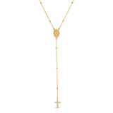 Roma Rosary Cz Necklace, Gold