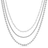 Antonia Triple Strand Necklace, Silver