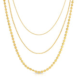 Anya Triple Strand Necklace, Gold