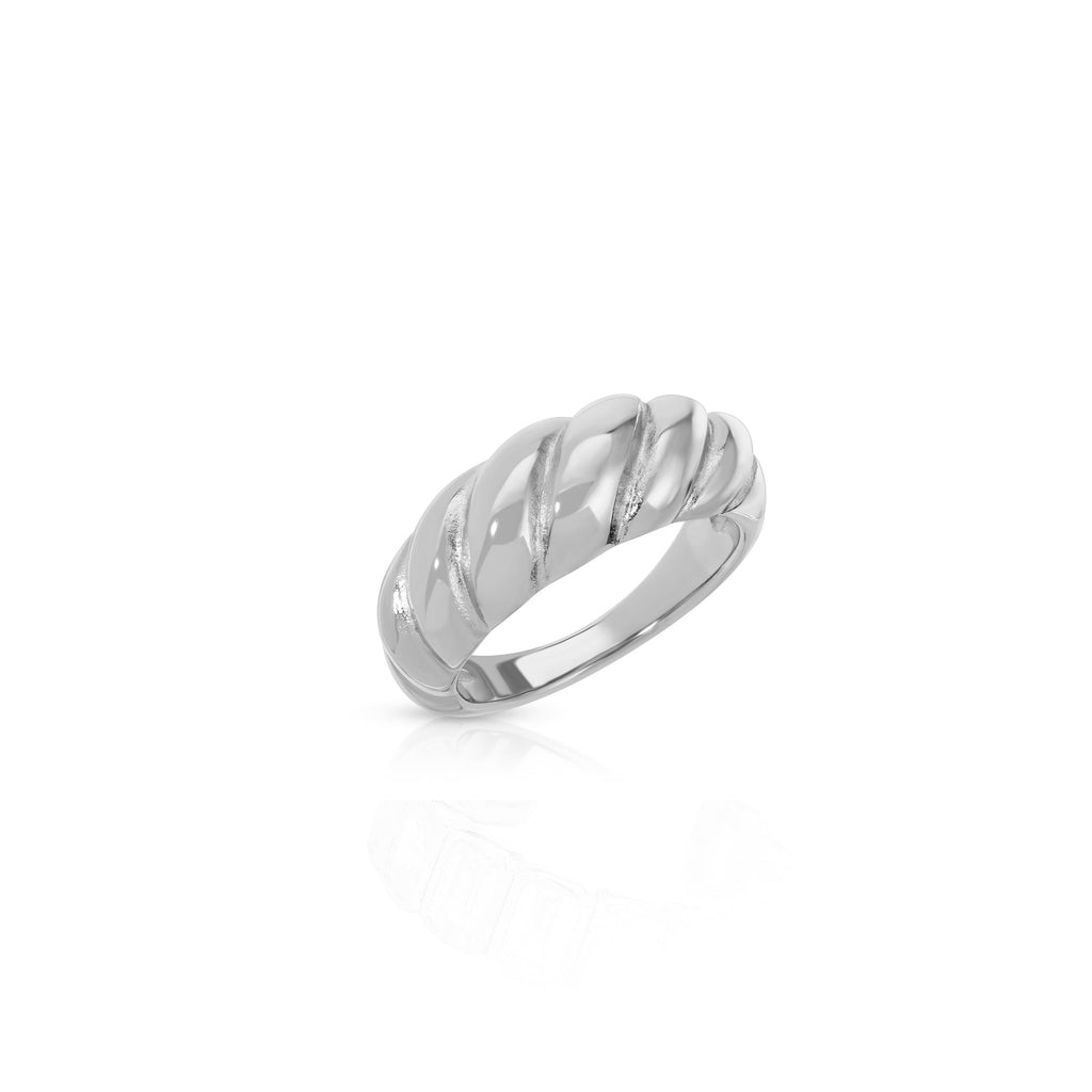 Croissant Ring, Silver