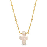 Stone Drop Choker, Freshwater Pearl Cross