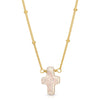 Stone Drop Choker, Freshwater Pearl Cross