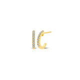Charly Cz Crescent Hoop, Gold