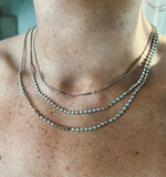 Anya Triple Strand Necklace, Silver