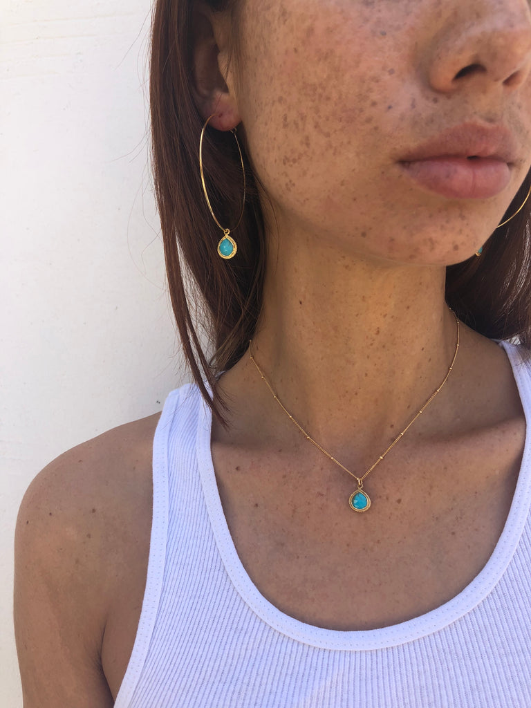 Chrissie Hoops, Gold & Turquoise