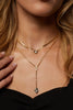 Lucia Rosary Lariat Necklace, Black