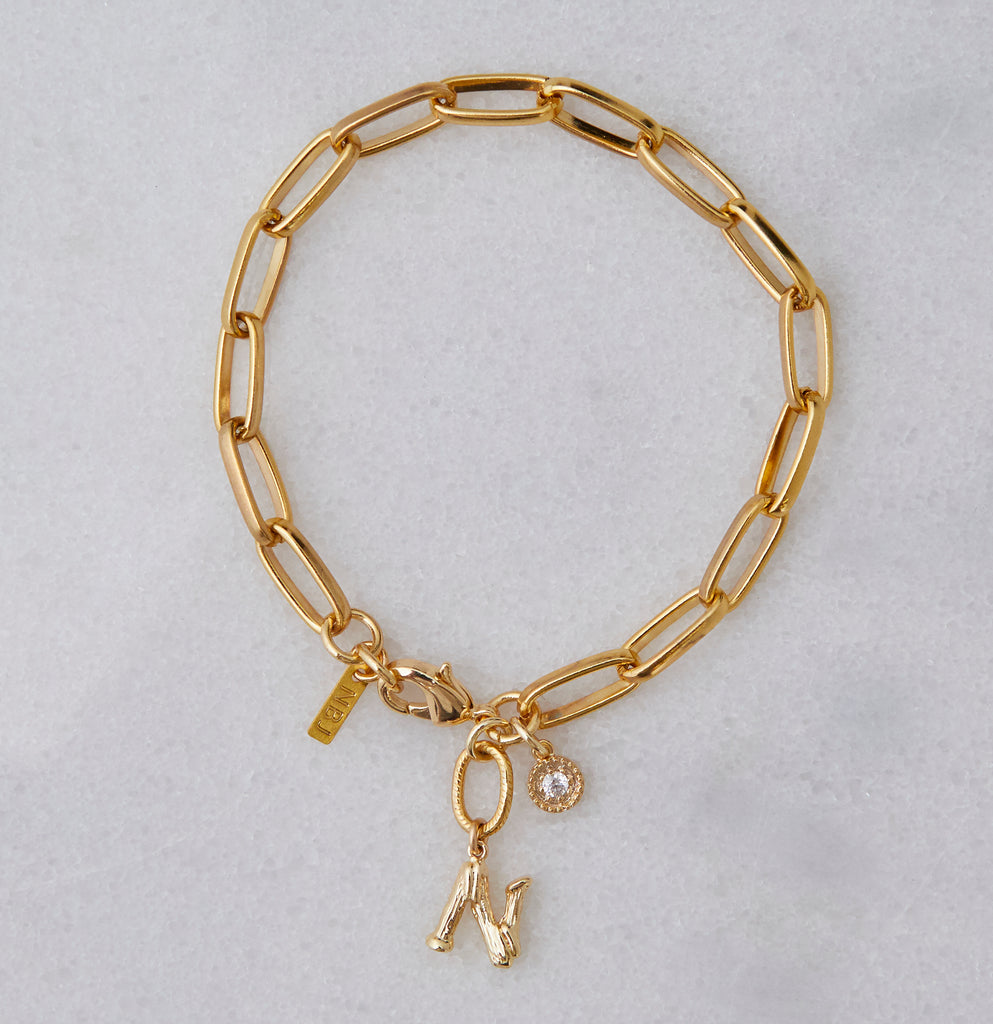 Mini Initial Chain Bracelet