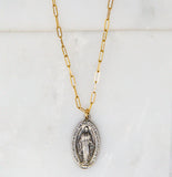 Vintage Virgin Mary, Small Silver Oval