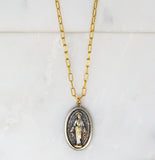 Vintage Virgin Mary, Medium Silver Oval