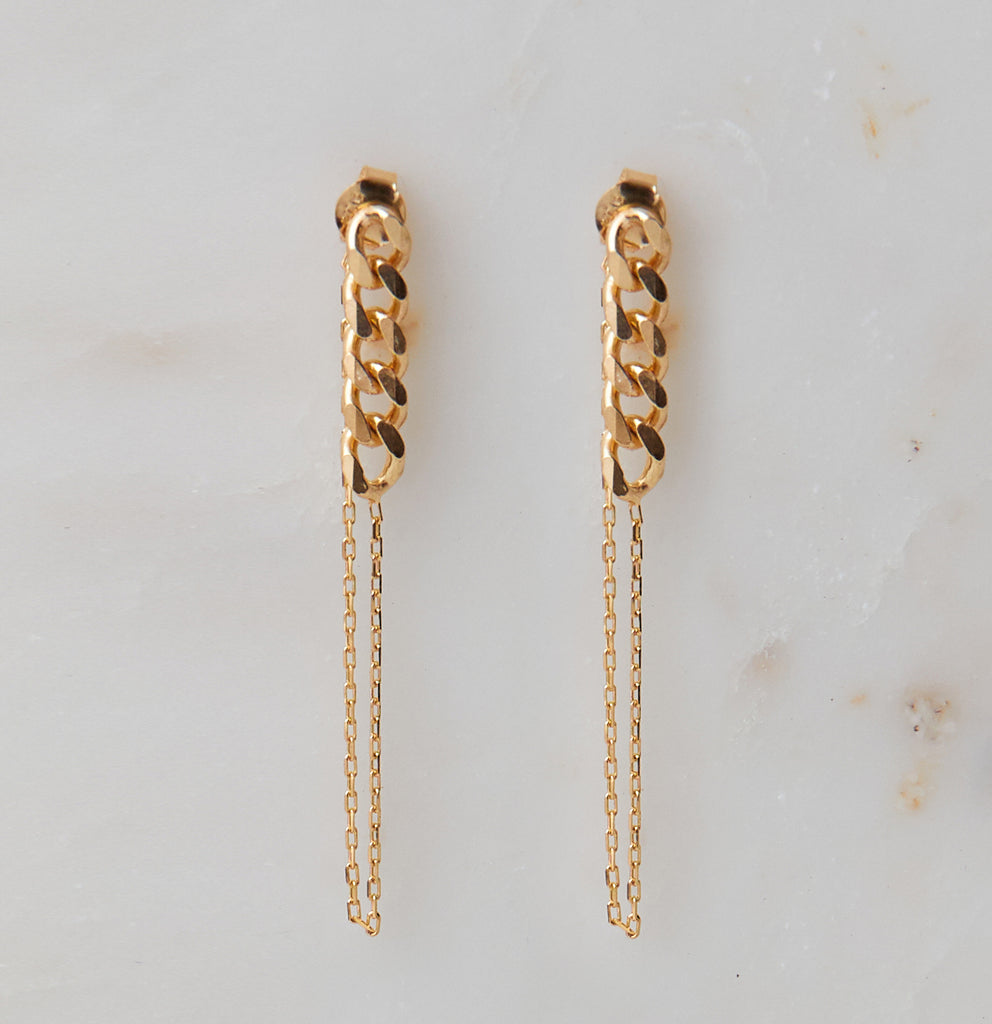 Buy KRYSTALZ Latest Chunky Hanging Chain Link Drop Earring for Women Alloy  Piercing Earrings (Silver) at Amazon.in