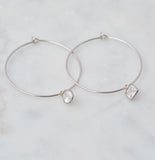 Mira Mismatched Cz Hoops, Silver