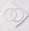 Brushed Hoop Earrings, Silver