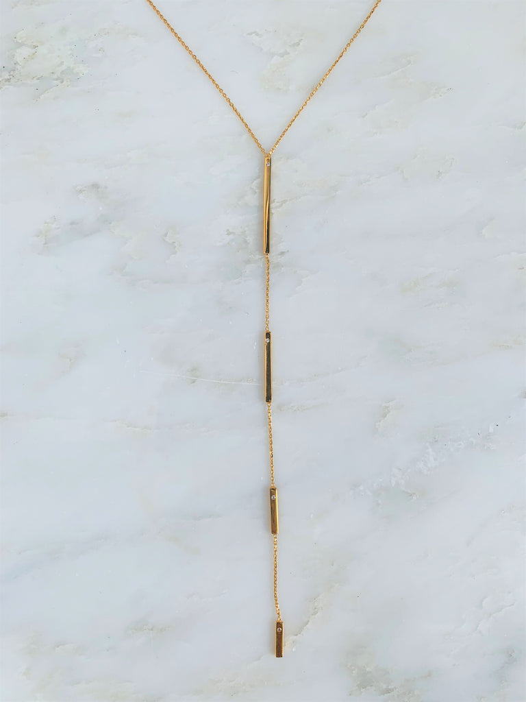 Downtown Lariat Necklace, Gold