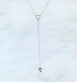 Its Goin Down Lariat Necklace, Silver