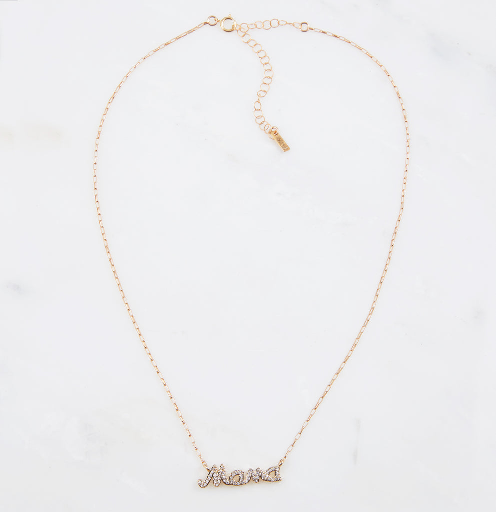 Mama Cz Necklace, Gold