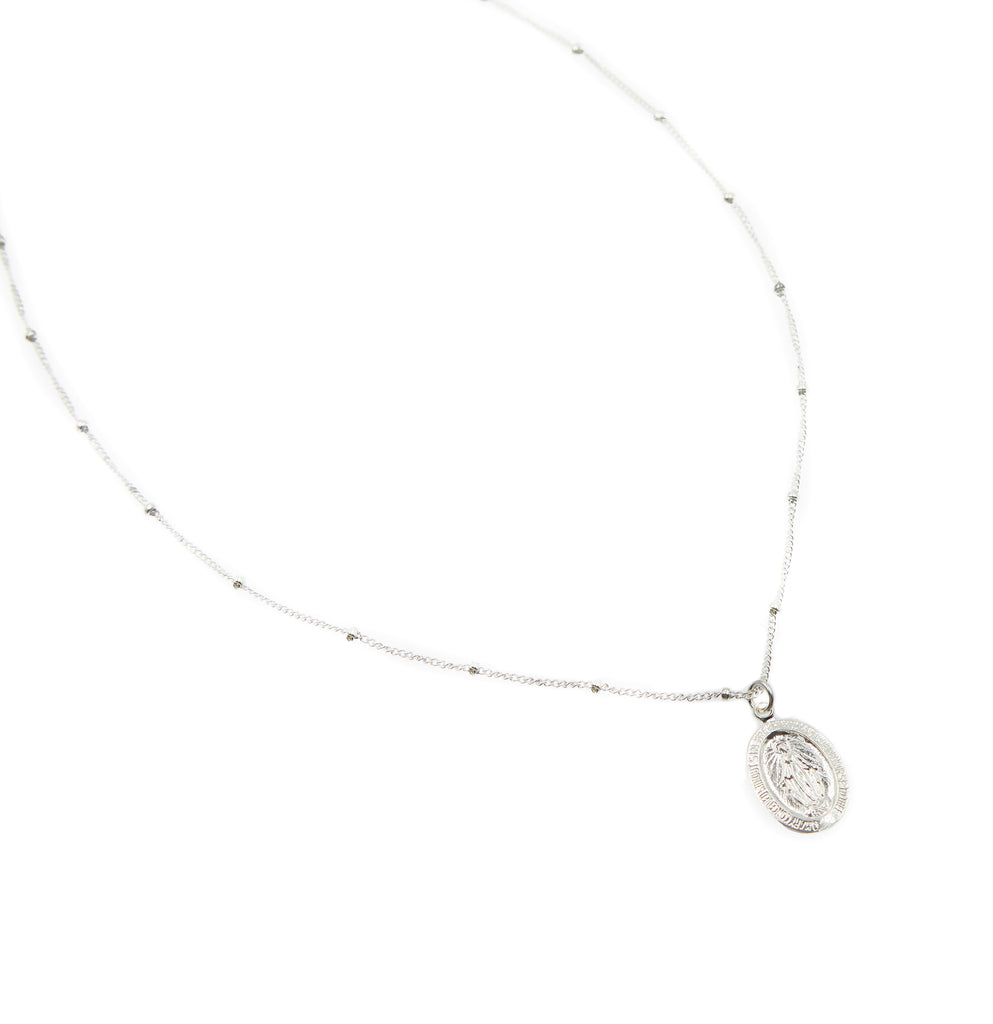 Mother Mary necklace, Silver