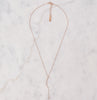 Pave Moon & Hanging Star Necklace, Small Rose Gold