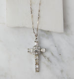 Vintage Stanhope Maria Cross Necklace with Lords Prayer, Silver