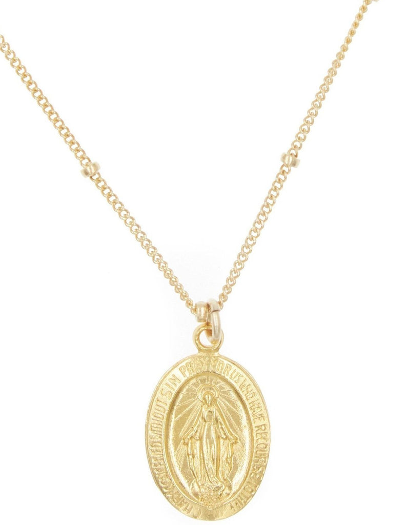 Virgin Mary Necklace - Gold – Huerta Jewelry