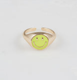 All Smiles Happy Face Ring, Yellow